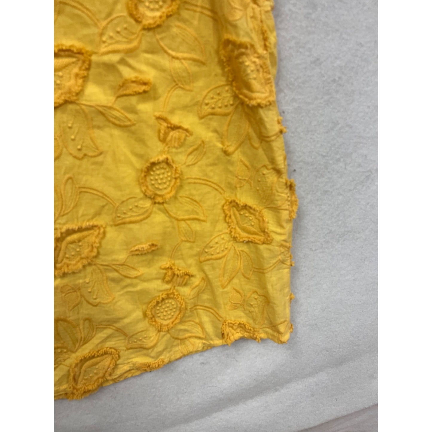 Soft Surroundings Yellow Embroidered Floral Sleeveless Tank Top XL #682A