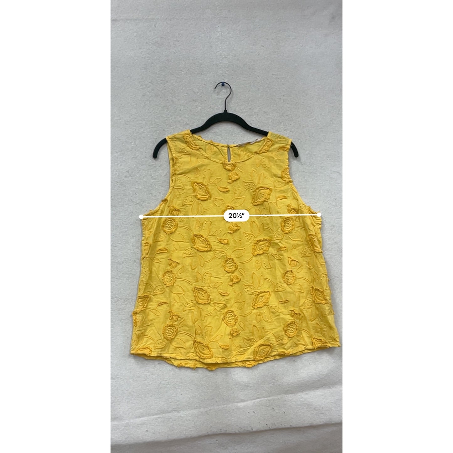 Soft Surroundings Yellow Embroidered Floral Sleeveless Tank Top XL #682A
