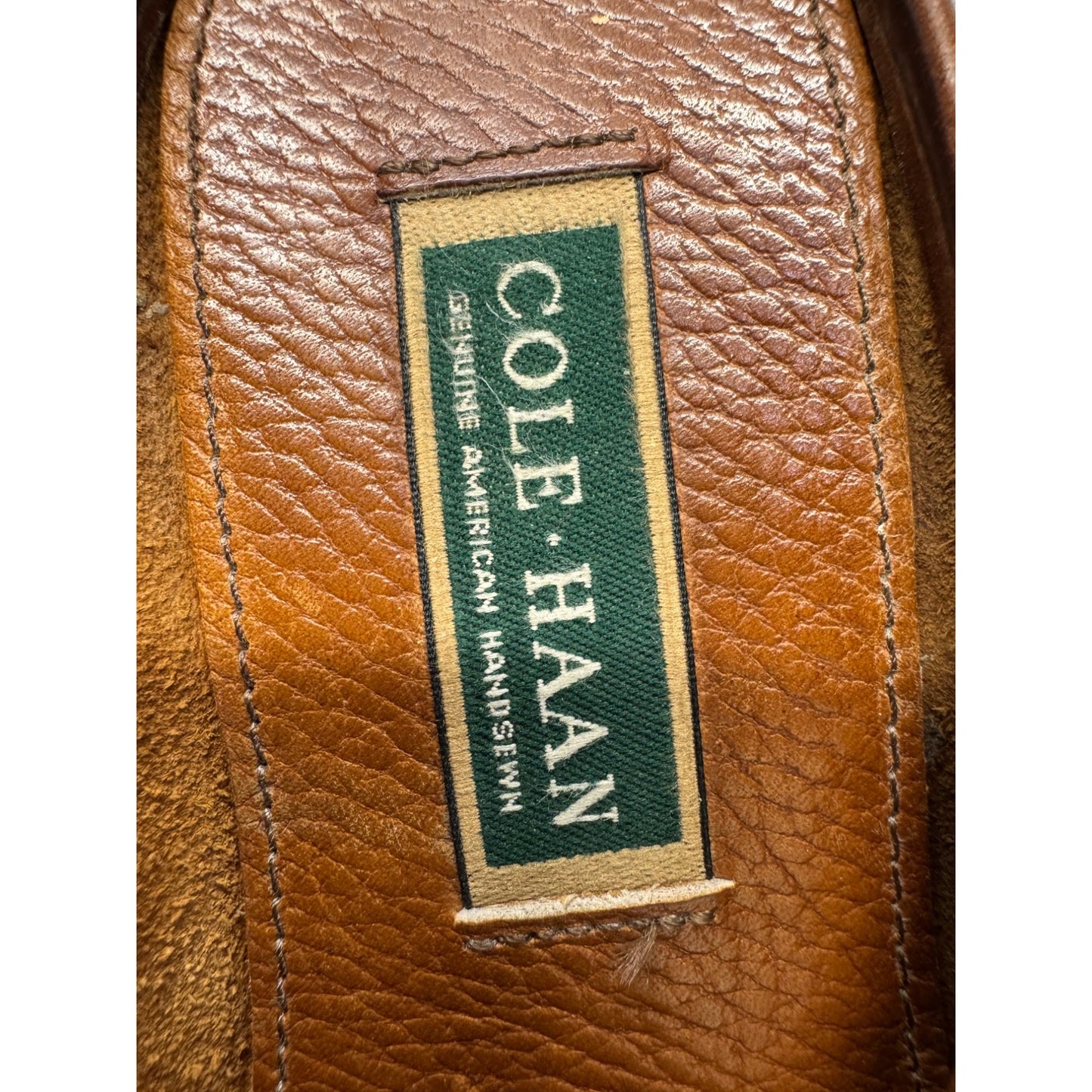 Cole Haan Brown Leather Woven Slip-On Loafers With Rubber Sole #9831