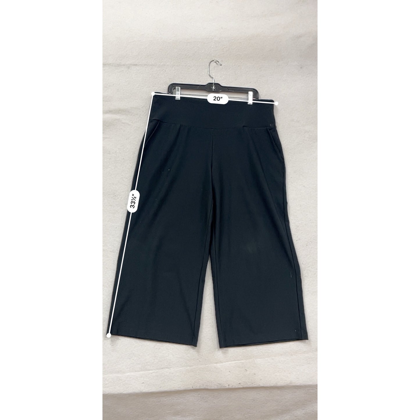 Black Wide-Leg Cropped Pants By MPG XXL #162A