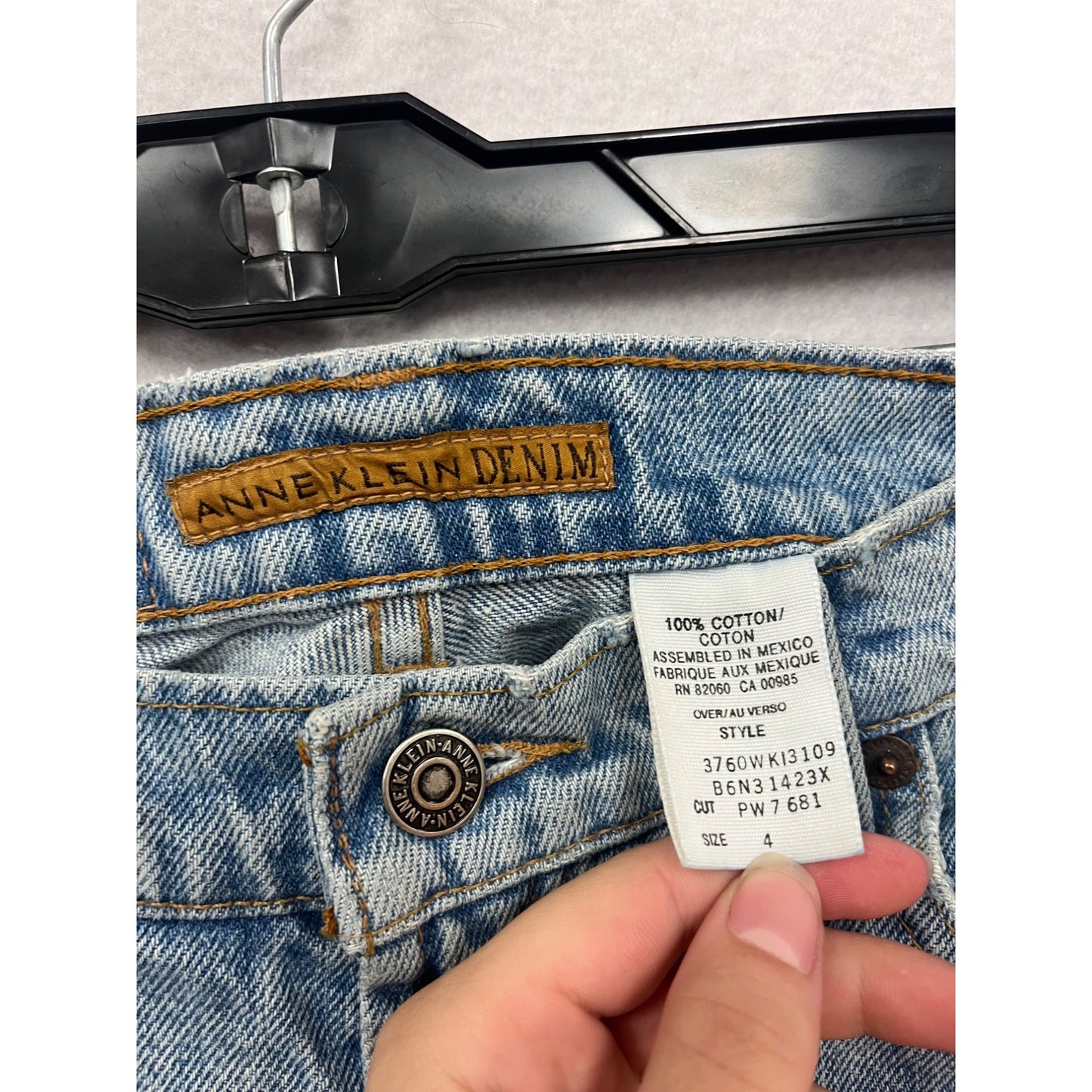Anne Klein Denim High-Waisted Jean Shorts Size 4 Blue #450A