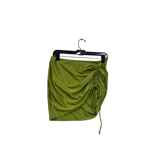 White Fox Olive Green Ruched Swim Cover S/M #909A
