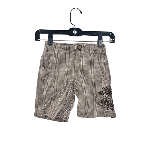 Boys GAP Kids 5-Slim Plaid Cotton Shorts W/ Embroidered Floral Side Detail #8003
