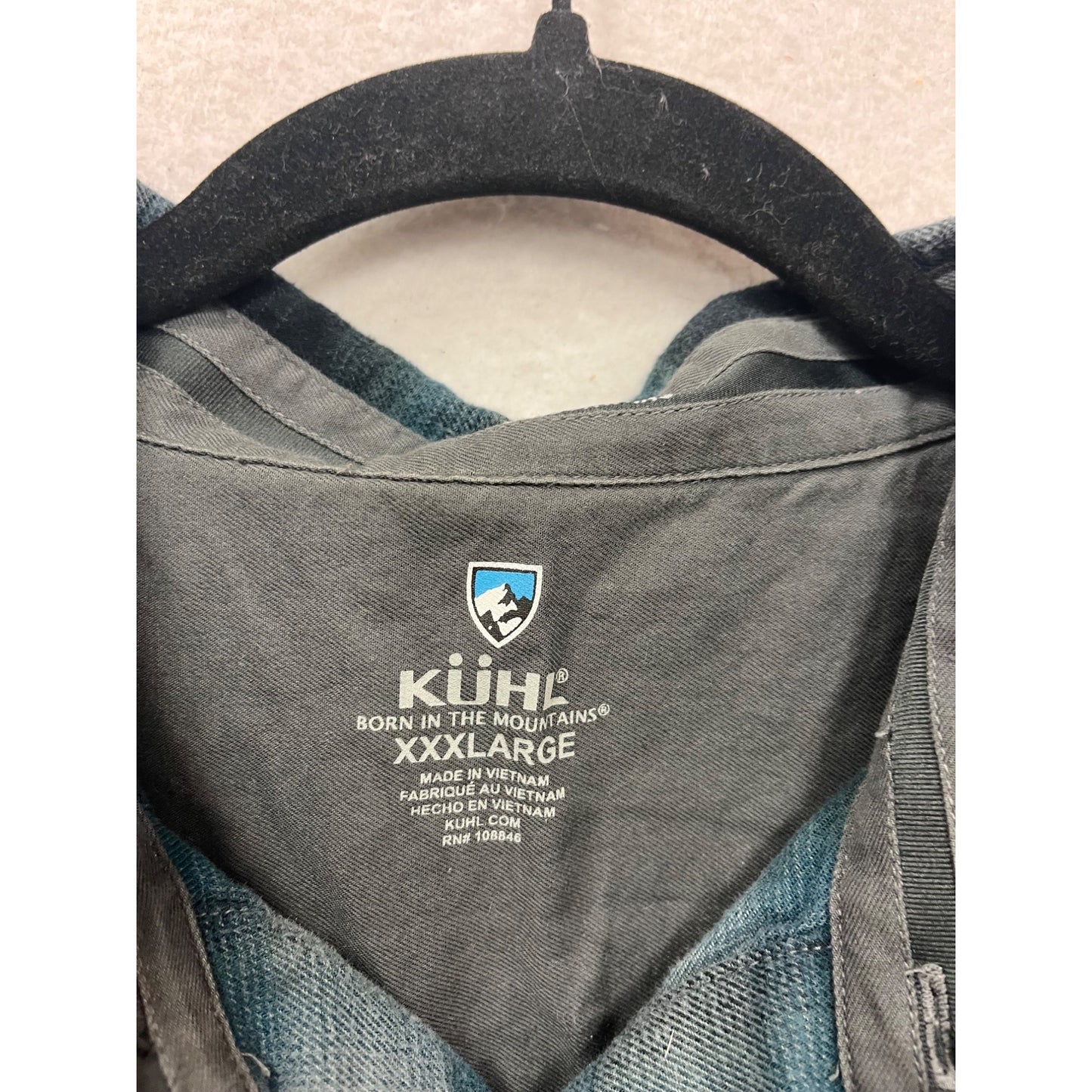 Kuhl Blue Plaid Long Sleeve Button-Up Shirt #864A