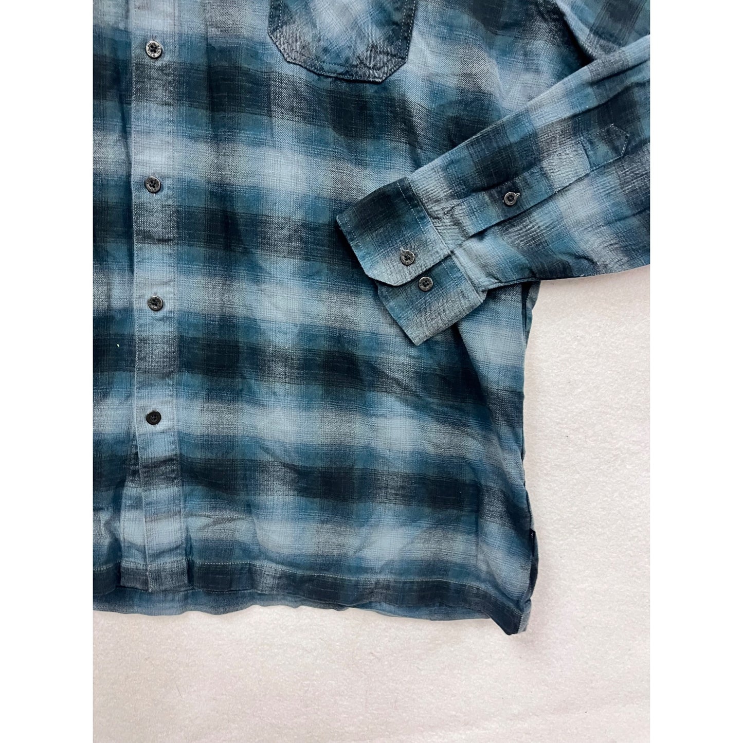 Kuhl Blue Plaid Long Sleeve Button-Up Shirt #864A