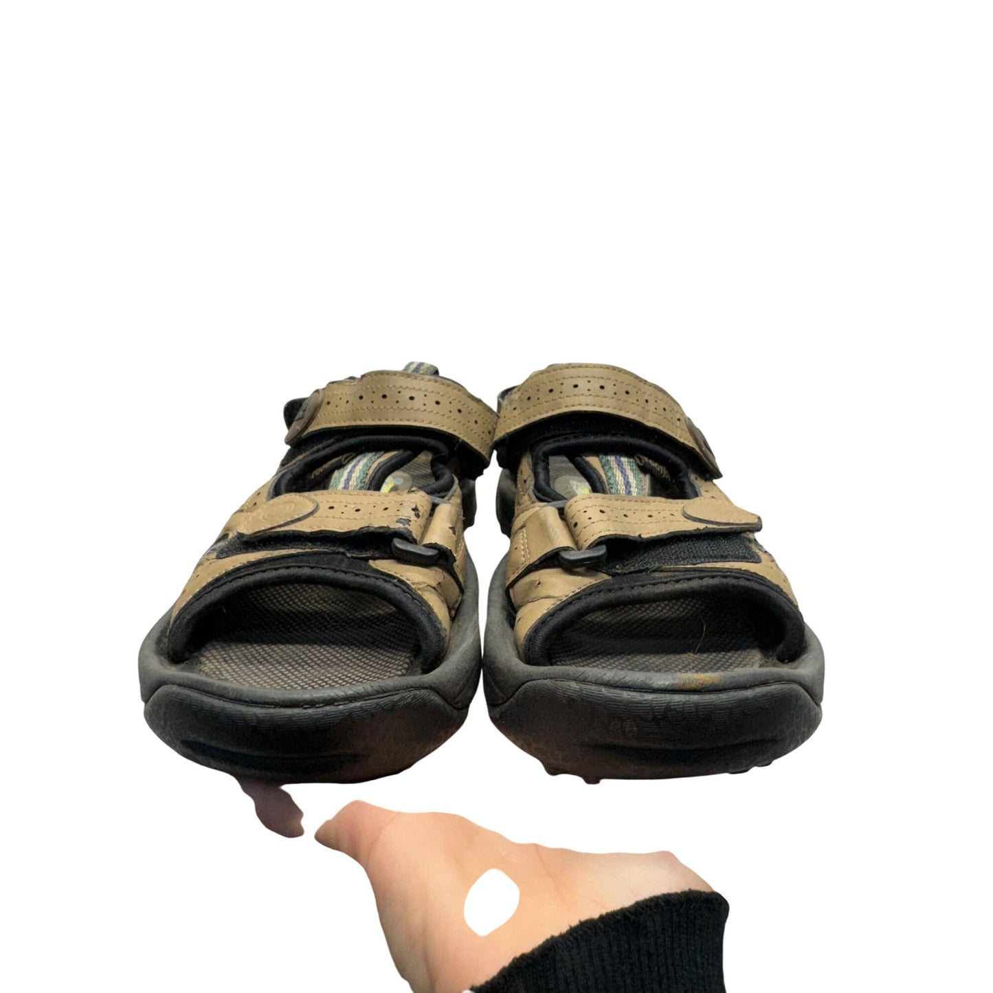 Roofox Mens Brown/Black Adjustable Strapped Sandals For Outdoor/Active Wear 400B