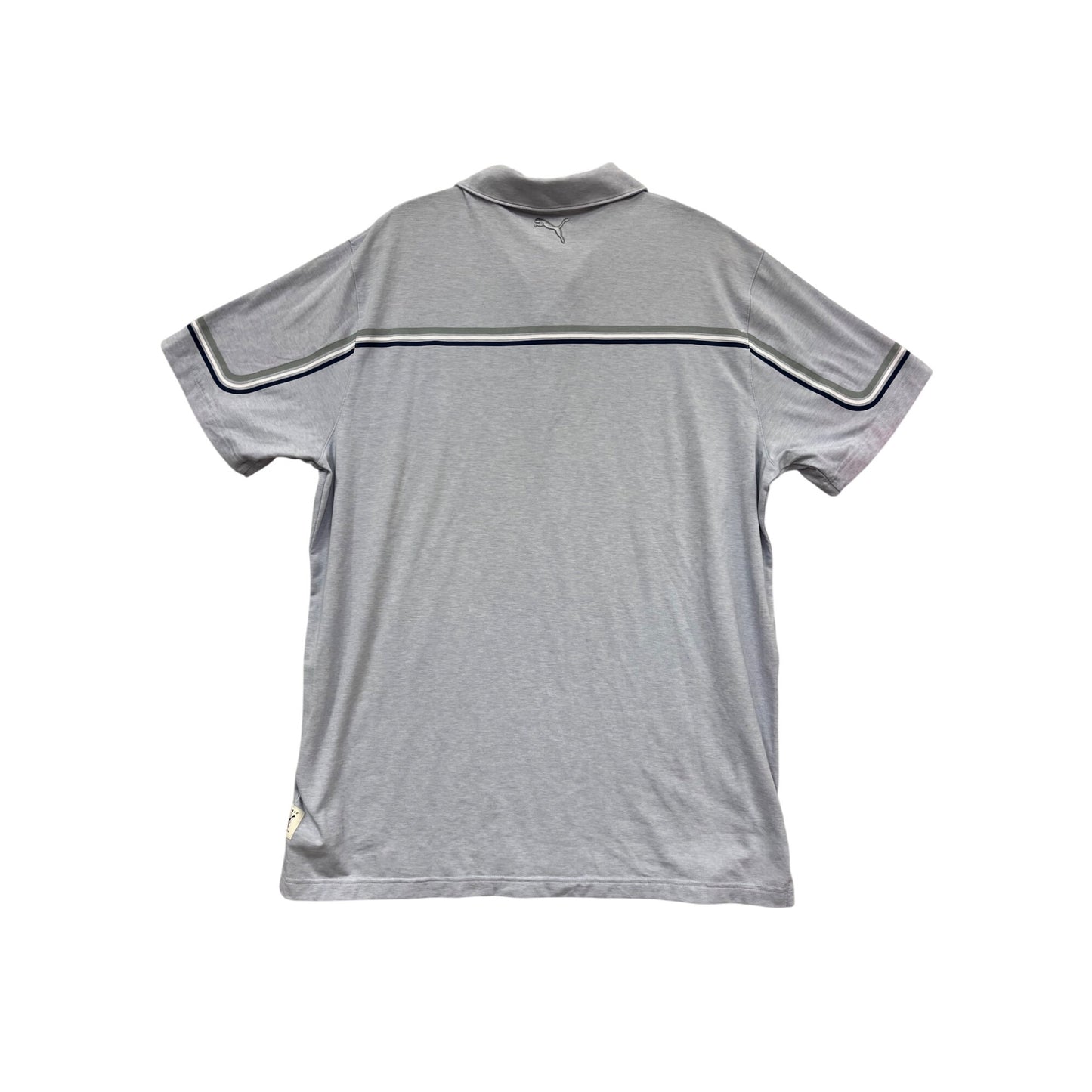 Puma XL Gray Polo Shirt With Stripes & Collar #568A
