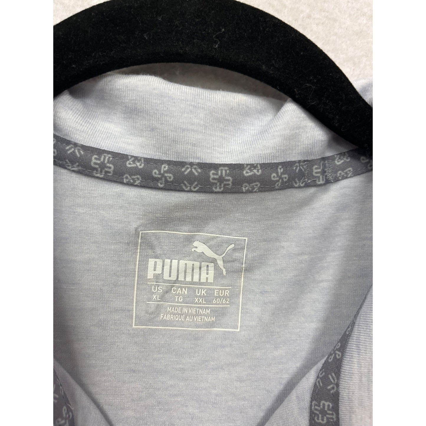 Puma XL Gray Polo Shirt With Stripes & Collar #568A