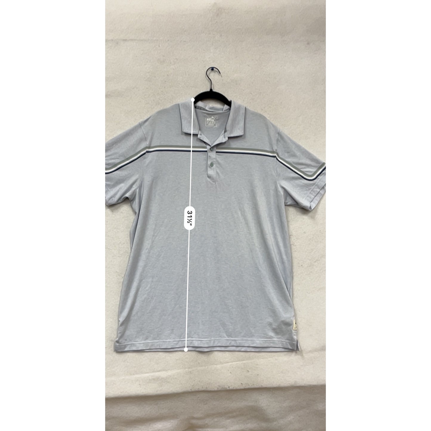 Puma XL Gray Polo Shirt With Stripes & Collar #568A