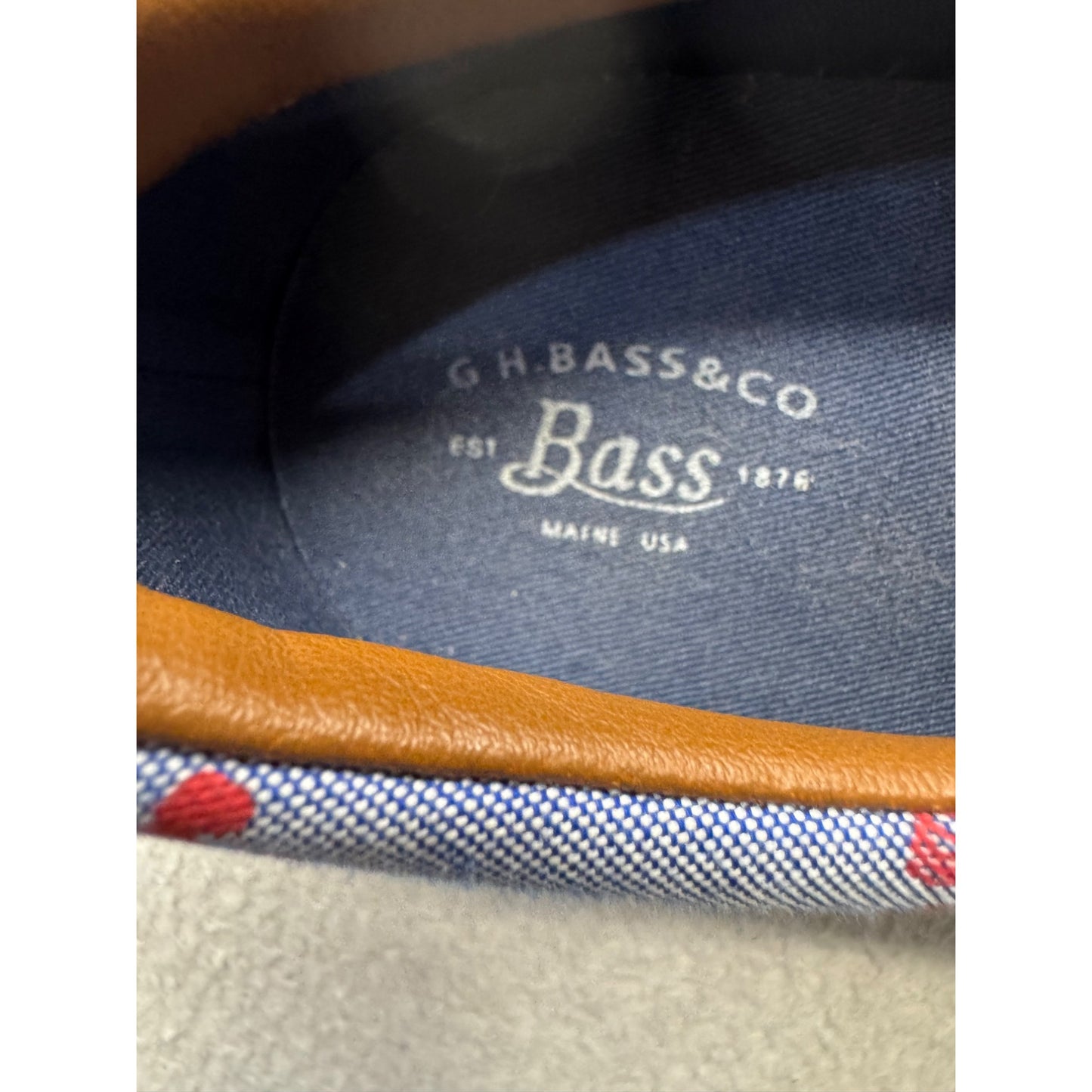 G.H. Bass & Co. Blue Canvas Sneakers With Red Lobster Print - Mens 9 #9518