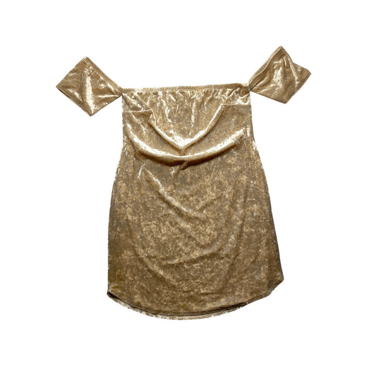 Gold Velvet Off-Shoulder Dress Forever 21+ #7332