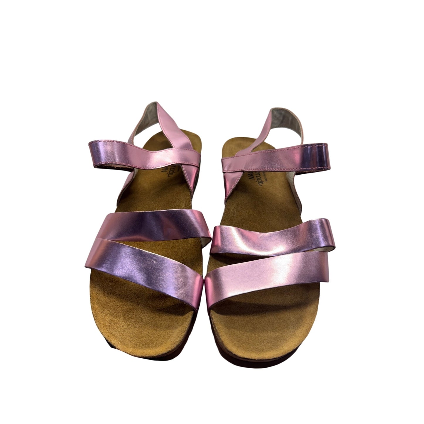 Naot Metallic Pink Strappy Sandals With Cork Footbed & Rubber Sole Size 43 #9247