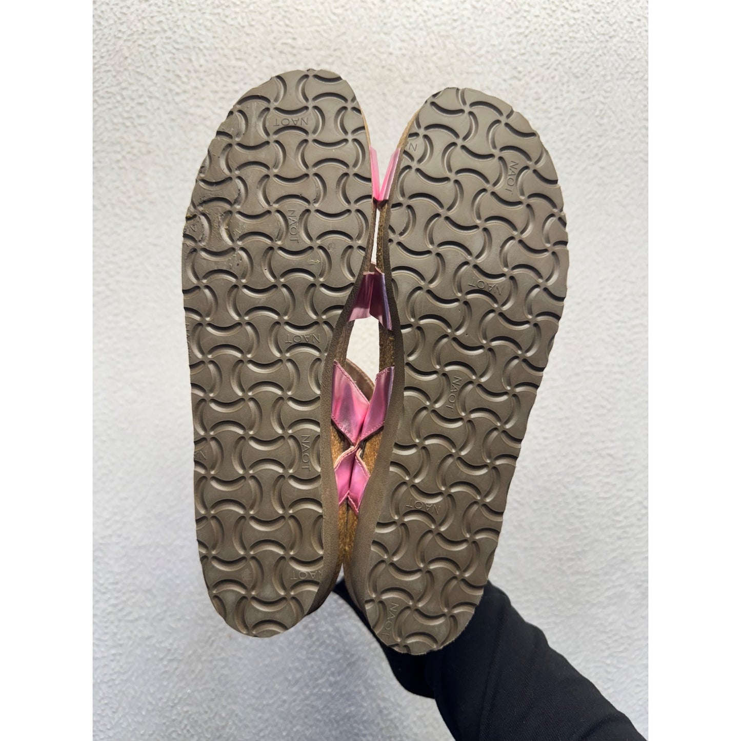 Naot Metallic Pink Strappy Sandals With Cork Footbed & Rubber Sole Size 43 #9247