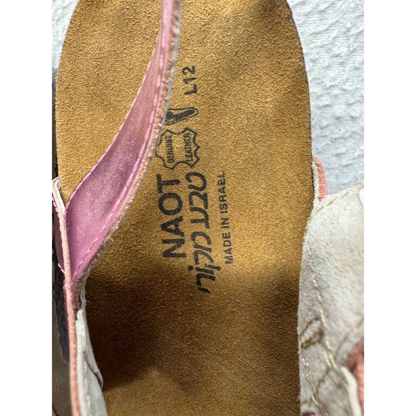 Naot Metallic Pink Strappy Sandals With Cork Footbed & Rubber Sole Size 43 #9247