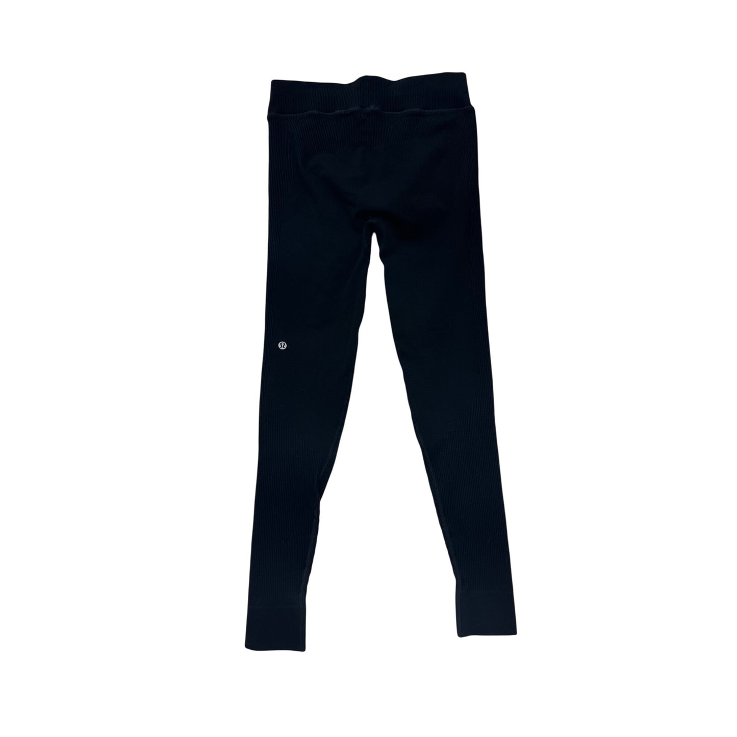 Lululemon Womens Black Ribbed Leggings Size 10 #8407