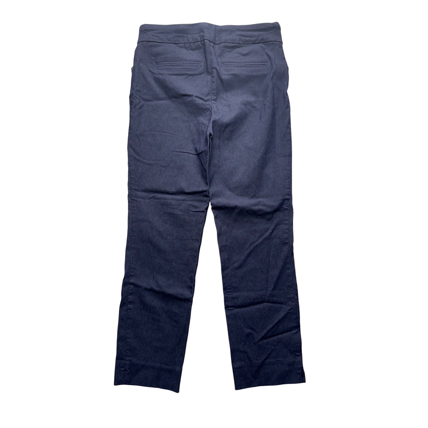 Hilary Radley Blue Straight Leg Pull-On Pants M Rayon Blend Stretch 35" #9274