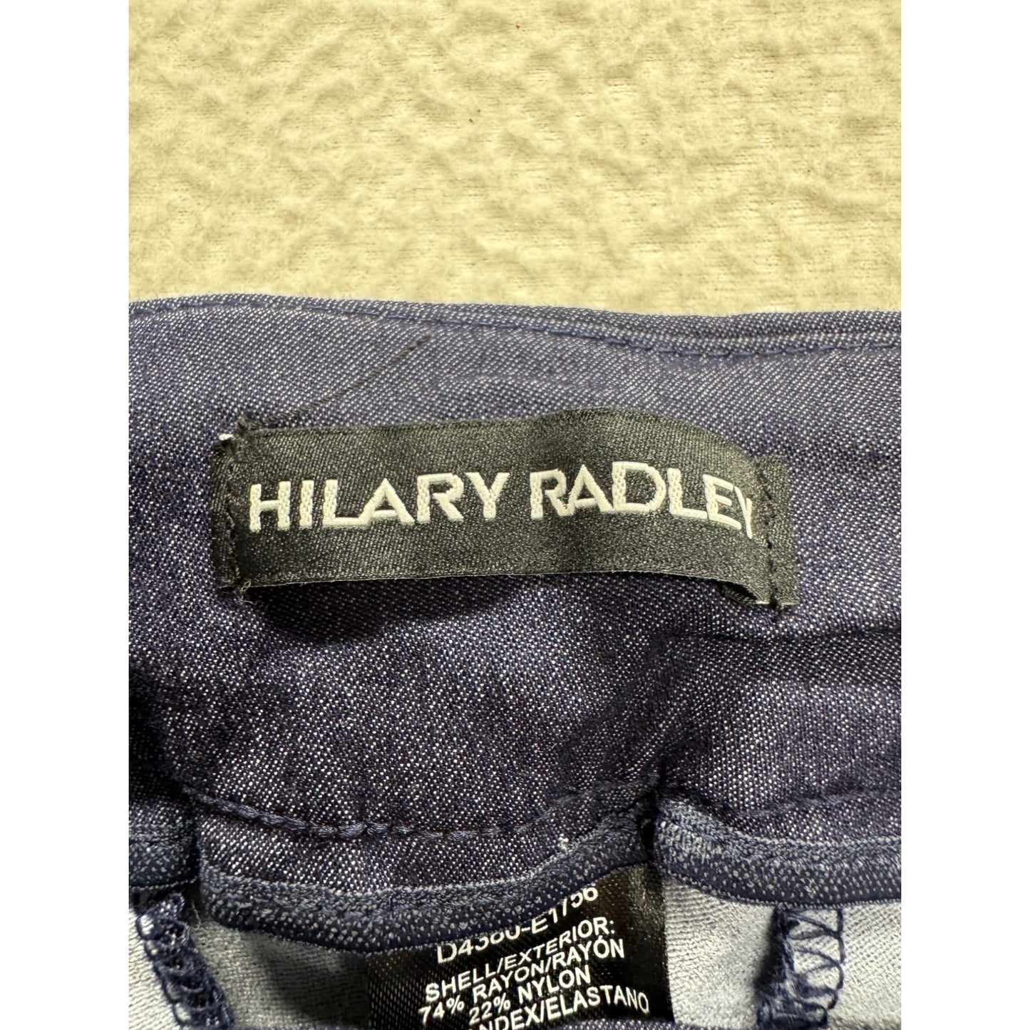 Hilary Radley Blue Straight Leg Pull-On Pants M Rayon Blend Stretch 35" #9274