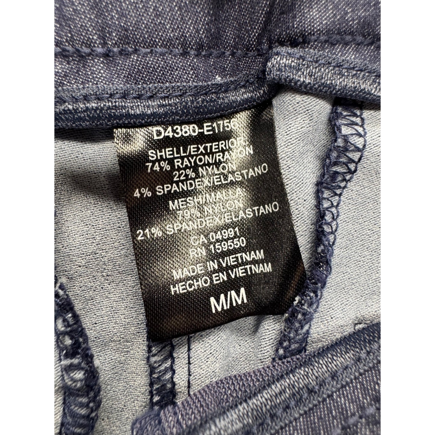 Hilary Radley Blue Straight Leg Pull-On Pants M Rayon Blend Stretch 35" #9274