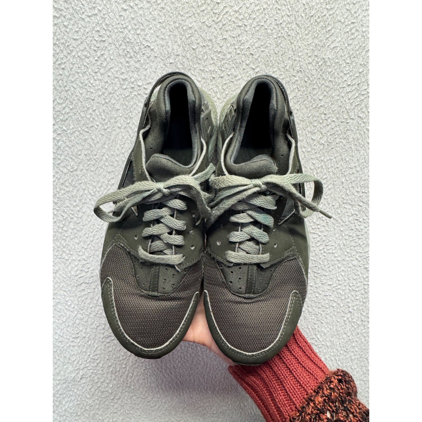 Nike Air Huarache Olive Green Athletic Sneakers Size 8 336B