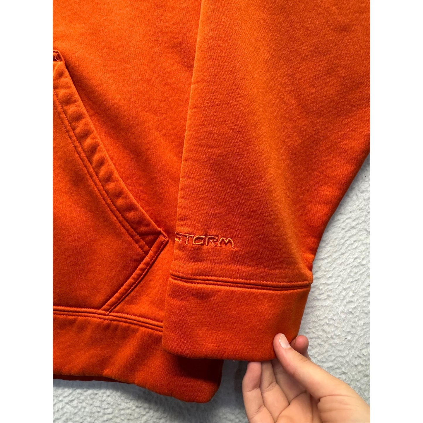 Under Armour Orange Hoodie Camo Logo Storm Pullover LG #9289