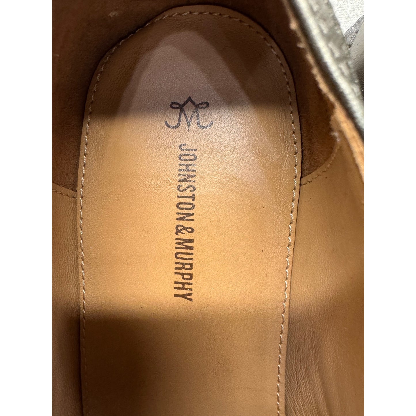 Johnston & Murphy Metallic Oxford Shoes Lace-Up Leather Sole Lugged Size 8 #11B
