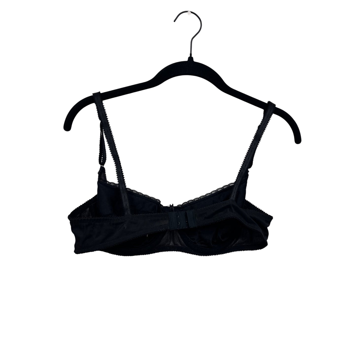 Victorias Secret Black Sheer Embroidered Underwire Bra 36B #8755