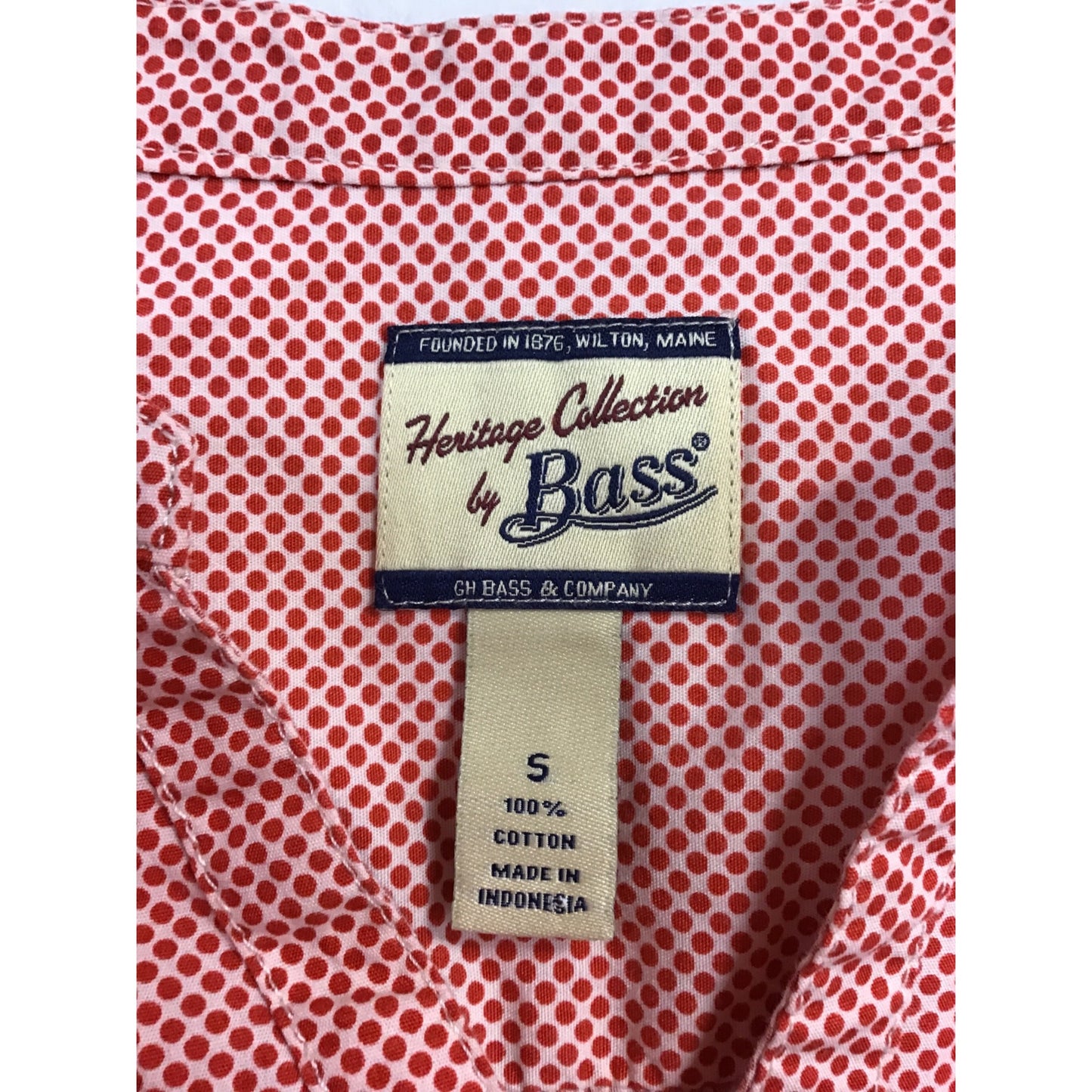 GH Bass Heritage Collection Womens Red Polka Dot Button-Up #196