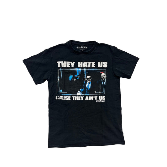 Women’s “The Interview” Graphic T-Shirt Black "They Hate Us Cause They Aint Us" #6308