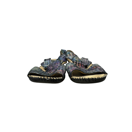 Colorful Handmade Leather Sandals With Textured Soles & Adjustable Straps #9828