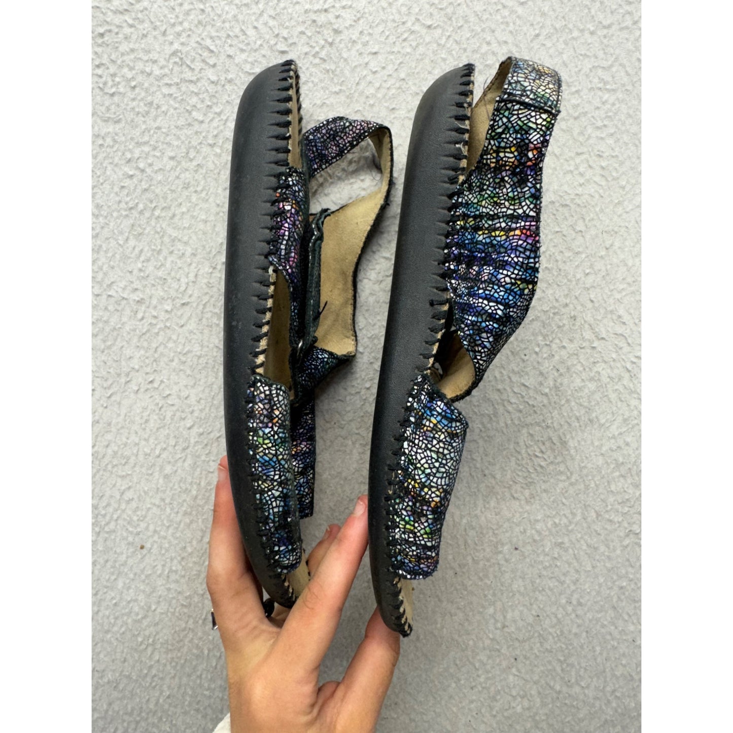 Colorful Handmade Leather Sandals With Textured Soles & Adjustable Straps #9828