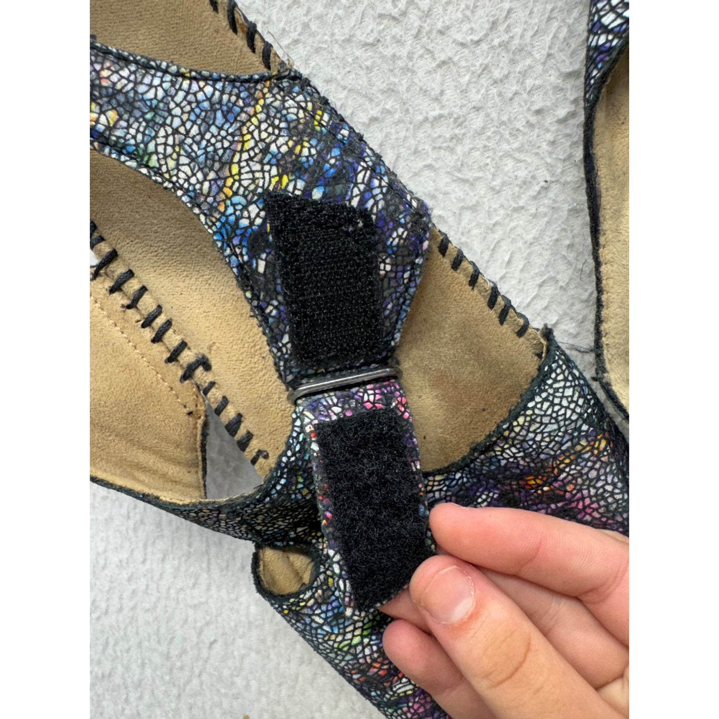 Colorful Handmade Leather Sandals With Textured Soles & Adjustable Straps #9828