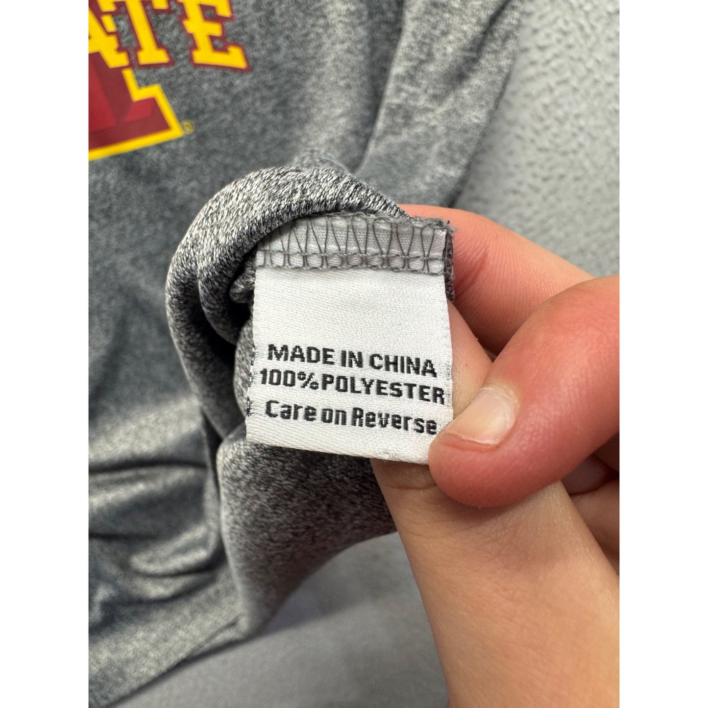 Iowa State Cyclones T-Shirt Gray Polyester Short Sleeve #7916