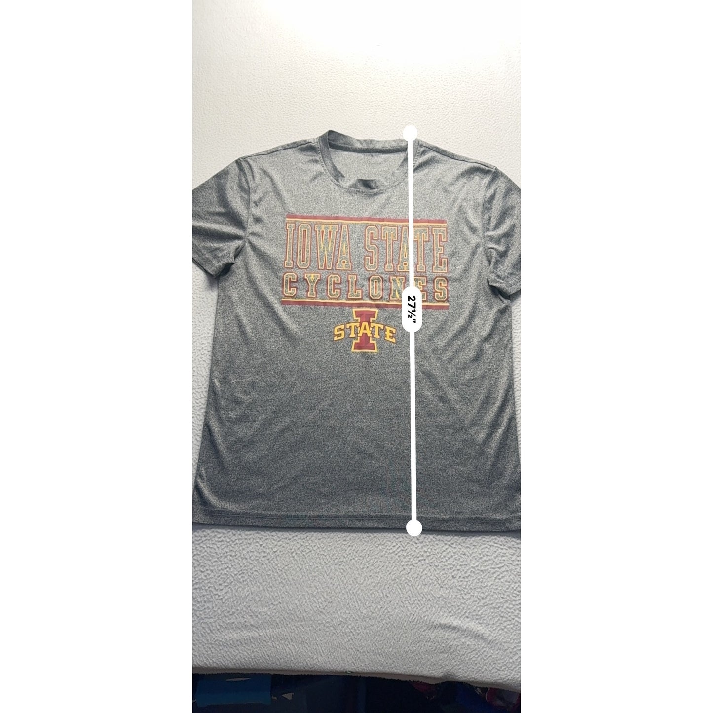 Iowa State Cyclones T-Shirt Gray Polyester Short Sleeve #7916