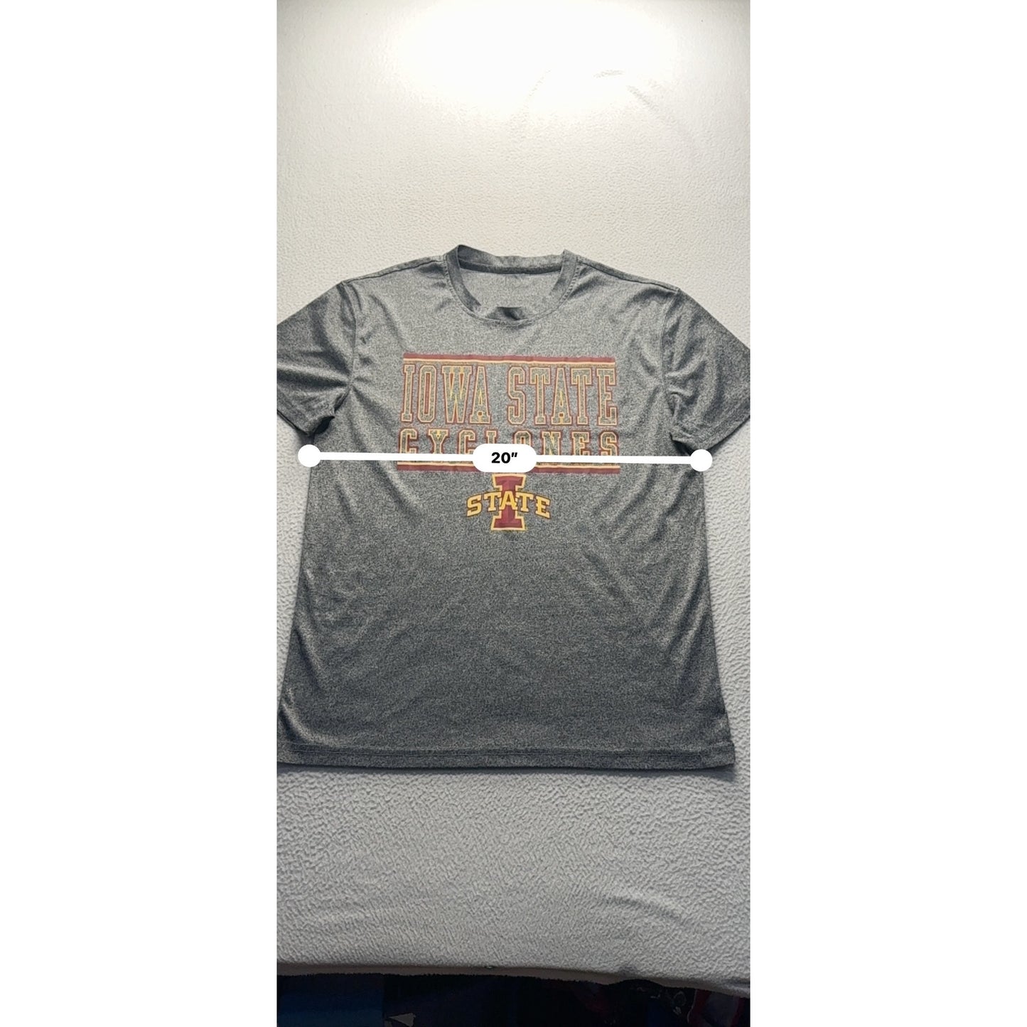 Iowa State Cyclones T-Shirt Gray Polyester Short Sleeve #7916