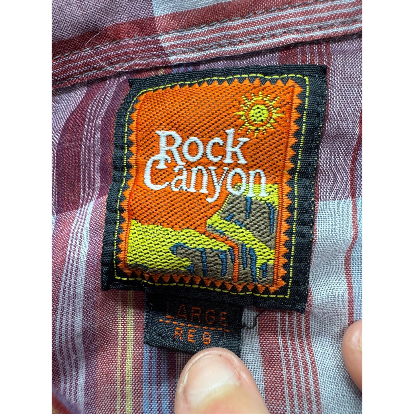 Rock Canyon Western Plaid Long Sleeve Shirt Snap Buttons Size Large #9670