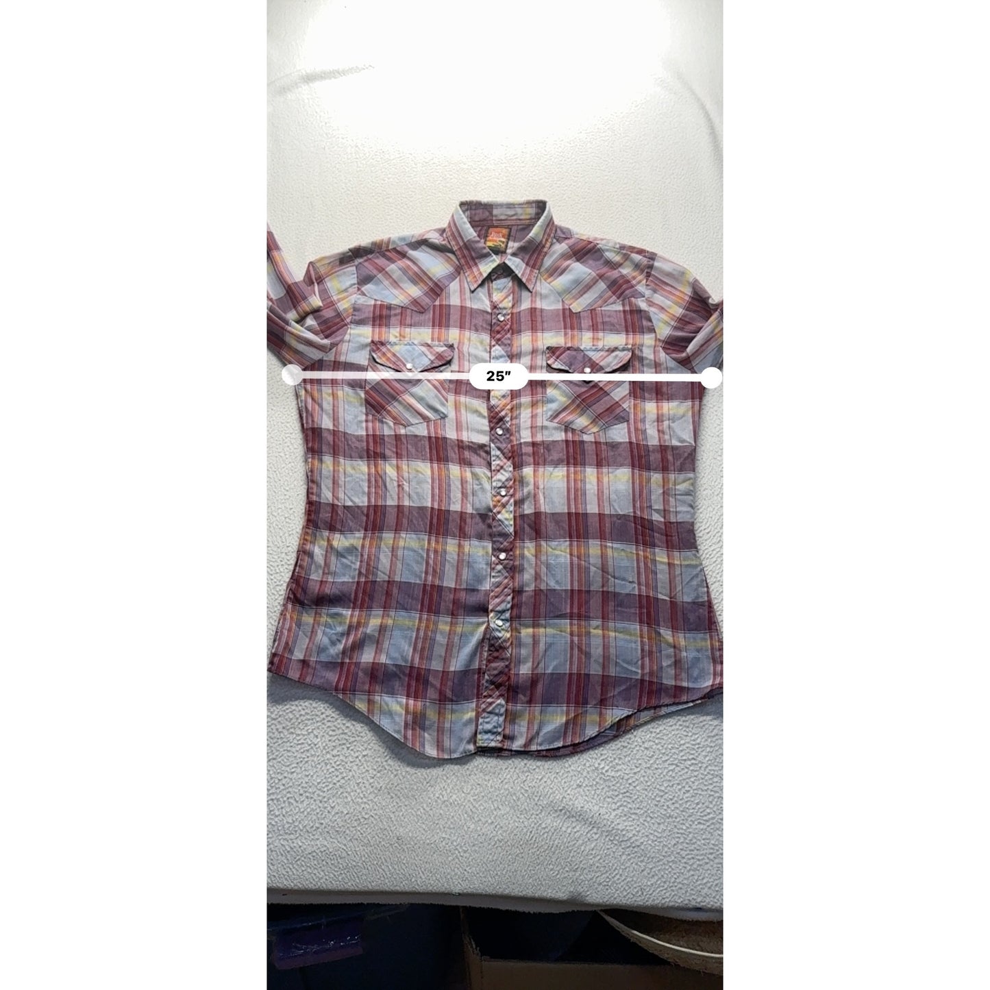 Rock Canyon Western Plaid Long Sleeve Shirt Snap Buttons Size Large #9670