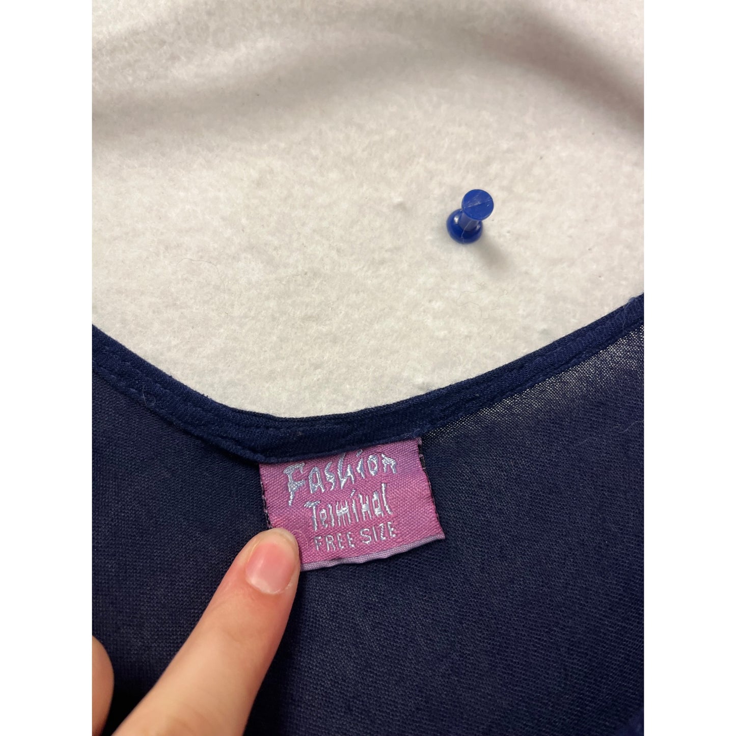 Indigo Blue Batik Leaf Print Sleeveless Maxi Dress Free Size #424A