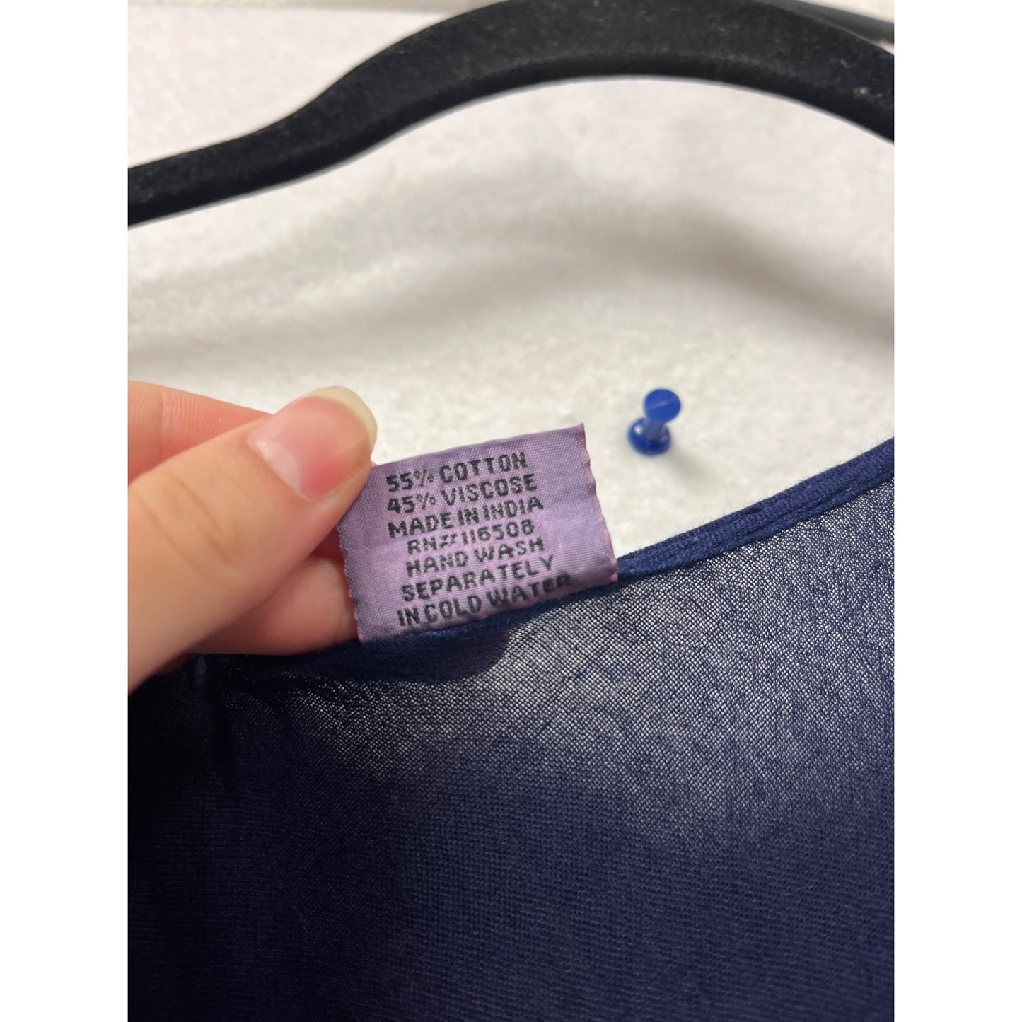 Indigo Blue Batik Leaf Print Sleeveless Maxi Dress Free Size #424A