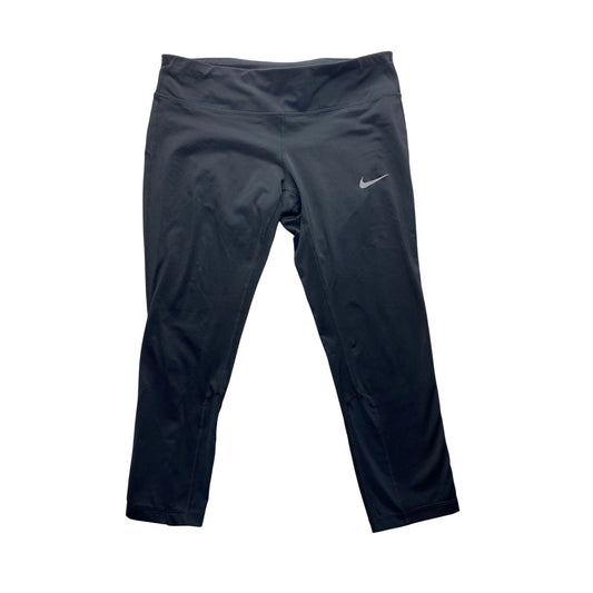 Nike Black Dri-Fit Capri Leggings With Reflective Dots & Back Zipper Pocket #7197