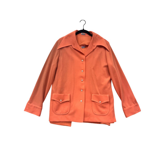 Vintage Pykettes Orange Button-Up Jacket Size M #89A