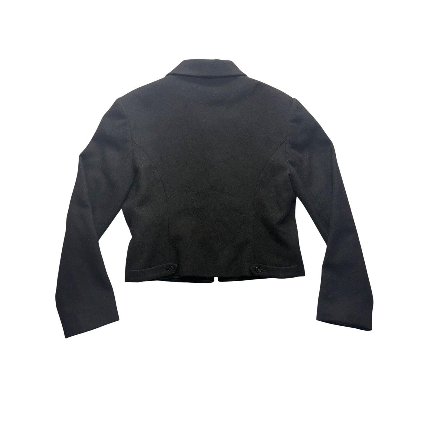 Braebrook Black Cropped Wool Jacket With Gold Zippers Womens Size S #7726