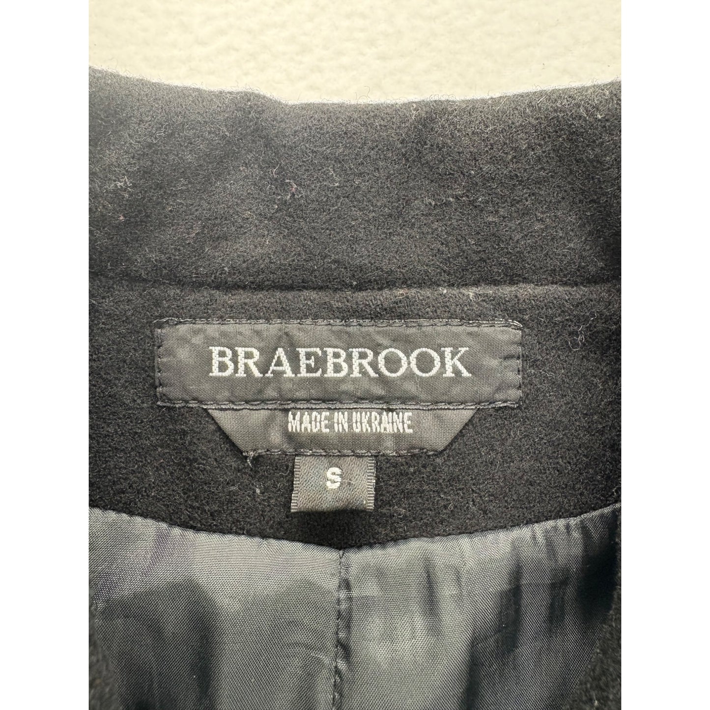 Braebrook Black Cropped Wool Jacket With Gold Zippers Womens Size S #7726