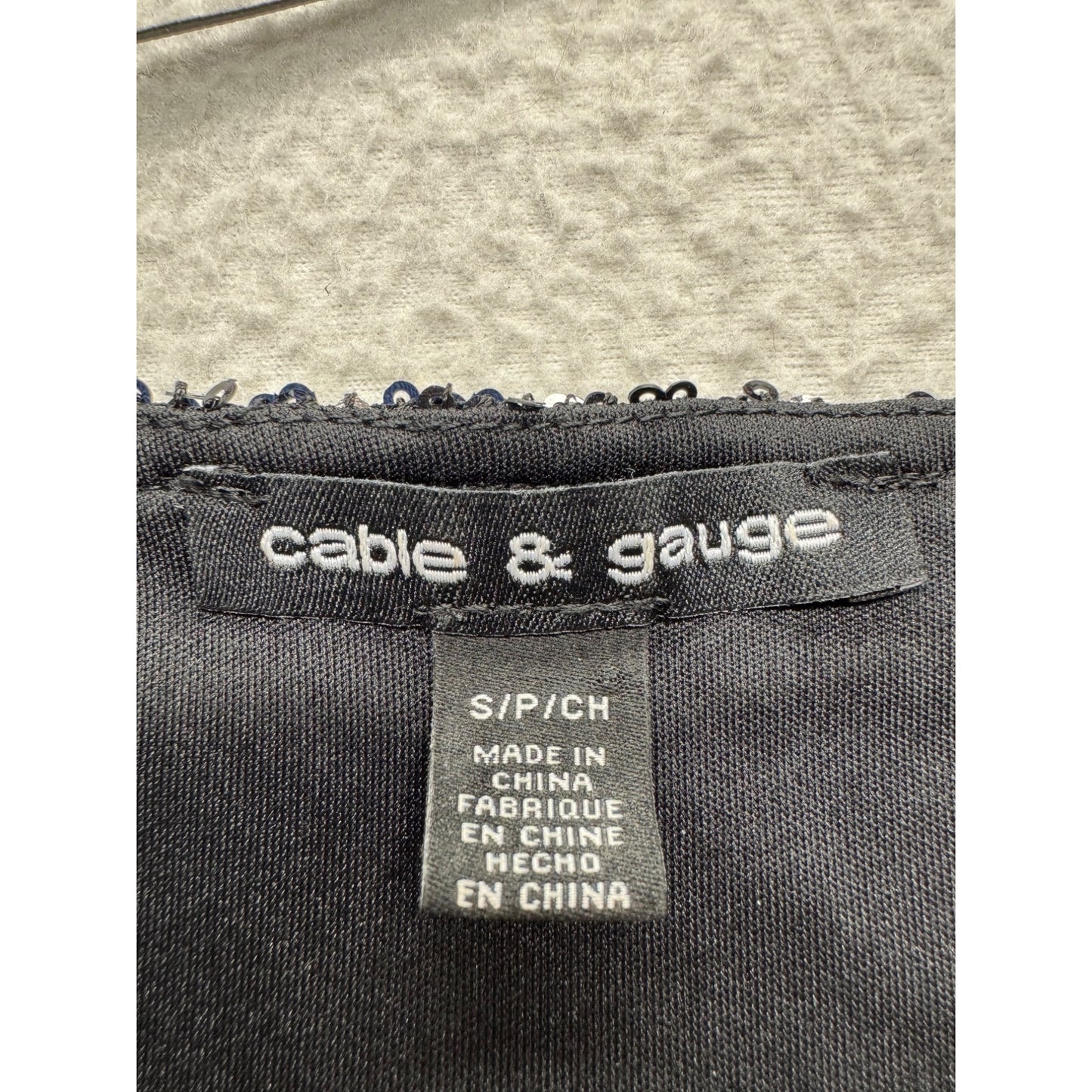 Cable & Gauge Sequin Bell Sleeve Top S/P #9037