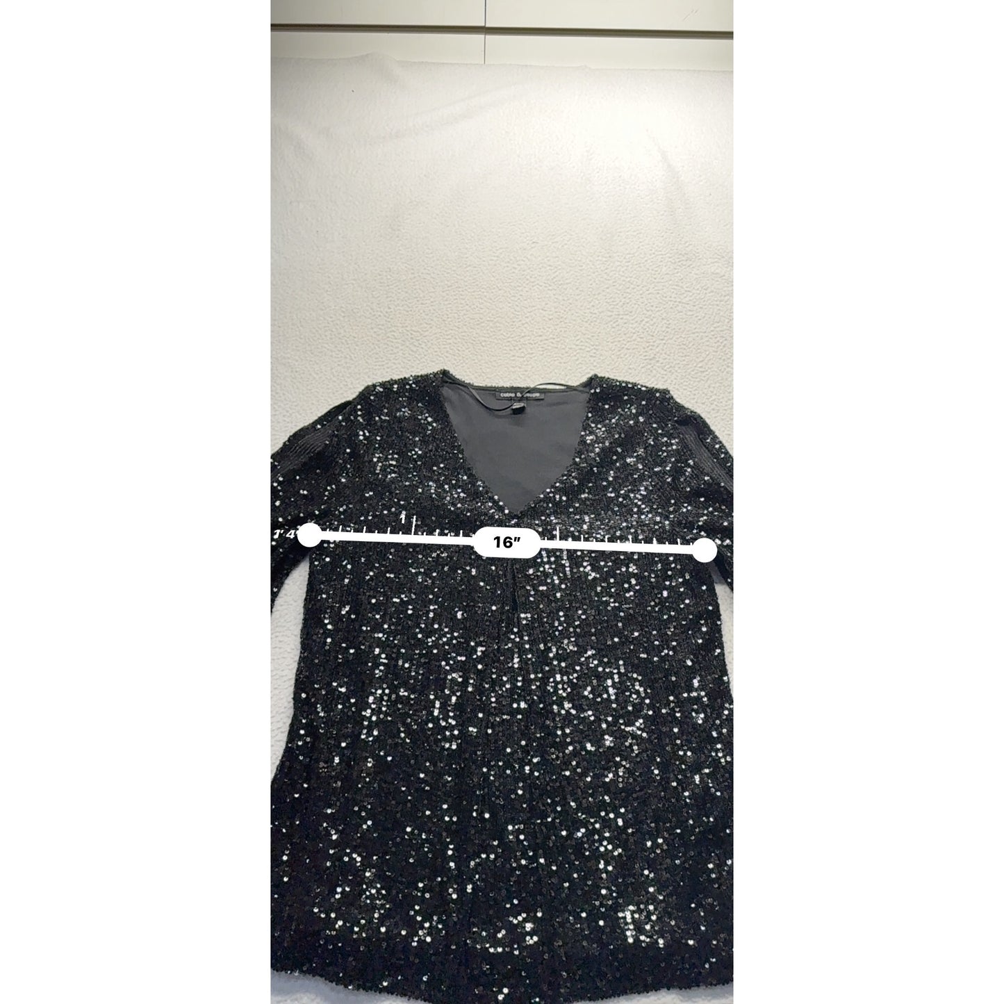 Cable & Gauge Sequin Bell Sleeve Top S/P #9037