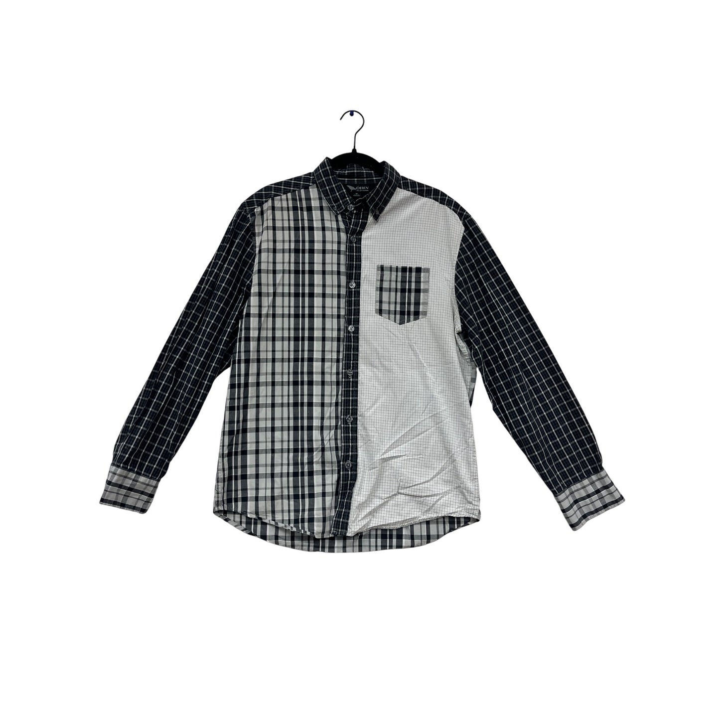 Odin New York Target Long Sleeve Plaid Button-Up Shirt M #624A