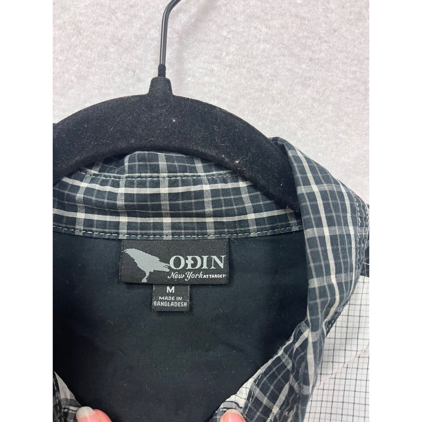 Odin New York Target Long Sleeve Plaid Button-Up Shirt M #624A