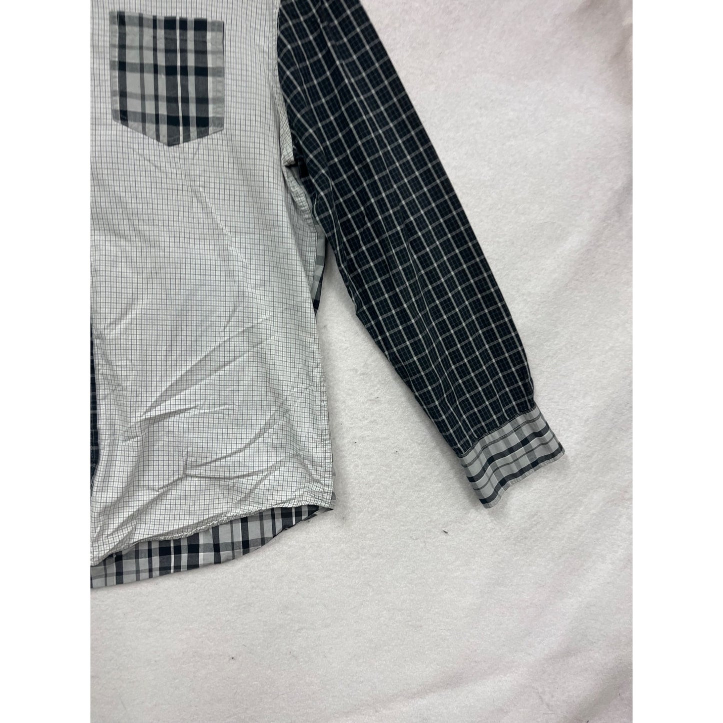 Odin New York Target Long Sleeve Plaid Button-Up Shirt M #624A