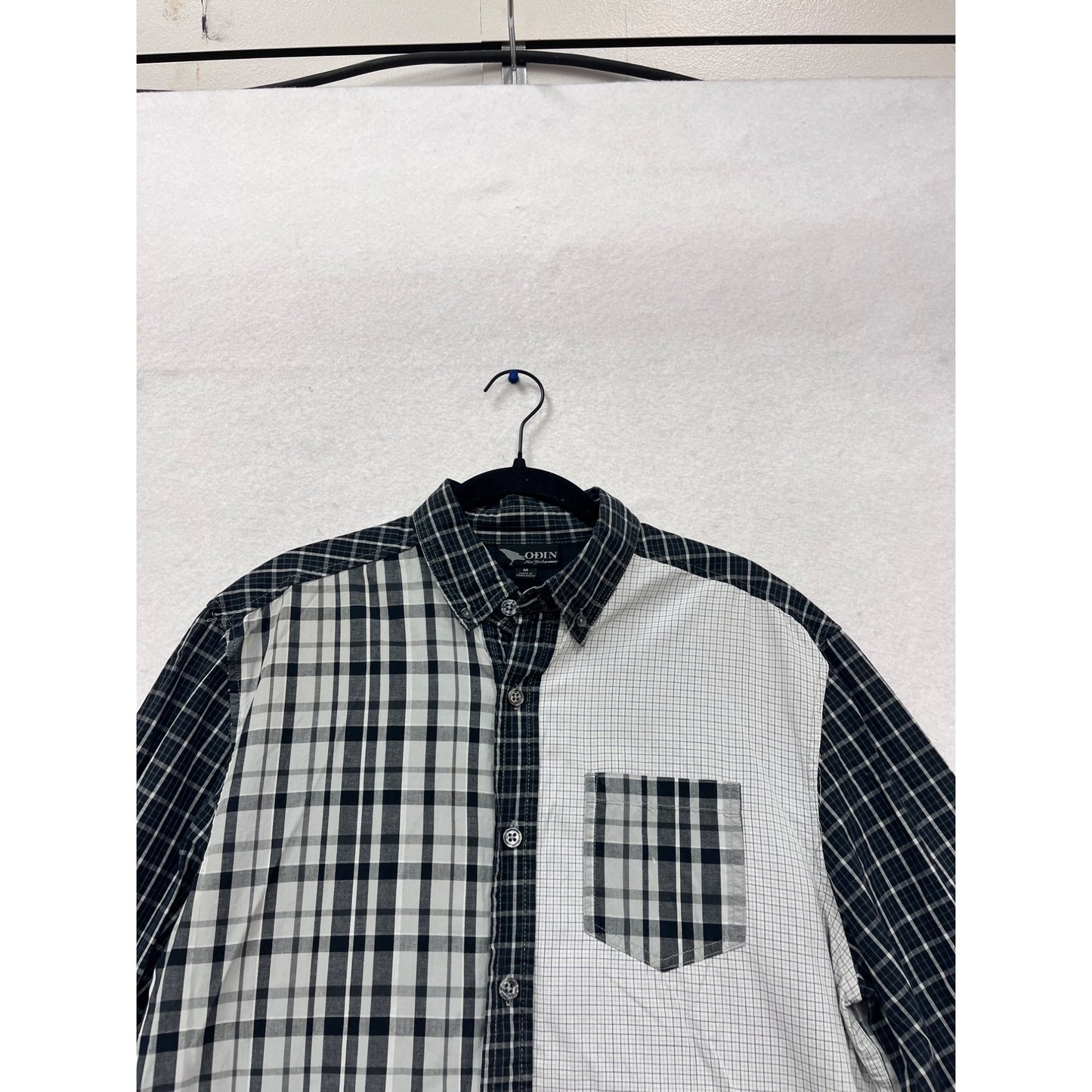 Odin New York Target Long Sleeve Plaid Button-Up Shirt M #624A