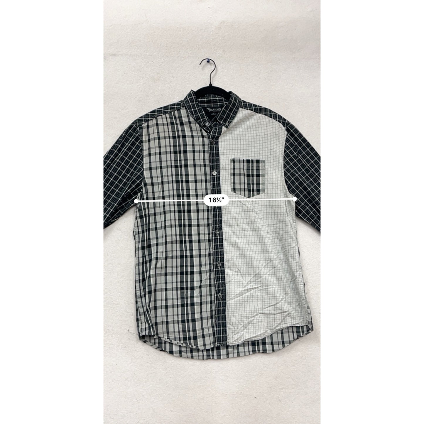 Odin New York Target Long Sleeve Plaid Button-Up Shirt M #624A