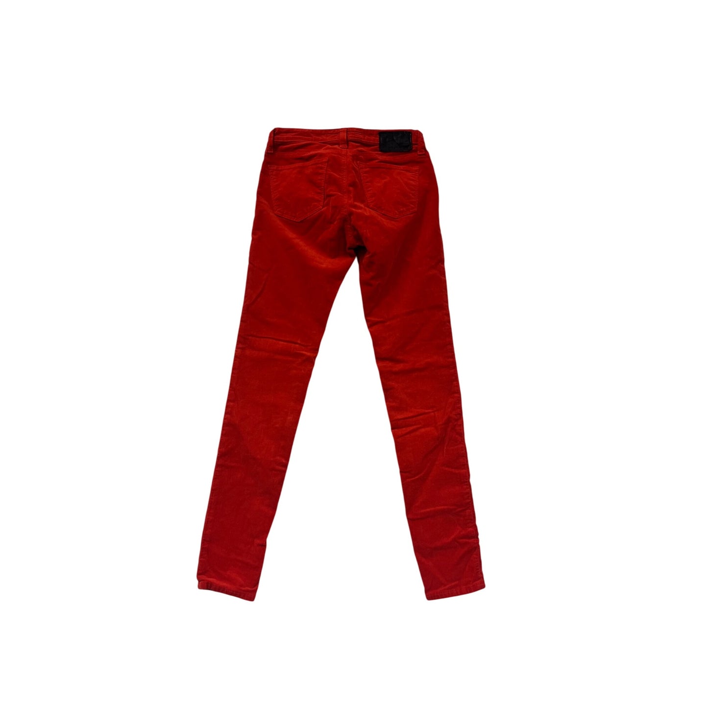 Big Star 1974 Womens Red Corduroy Mid Rise Skinny Pants Size 28 Cotton & Spandex #6851